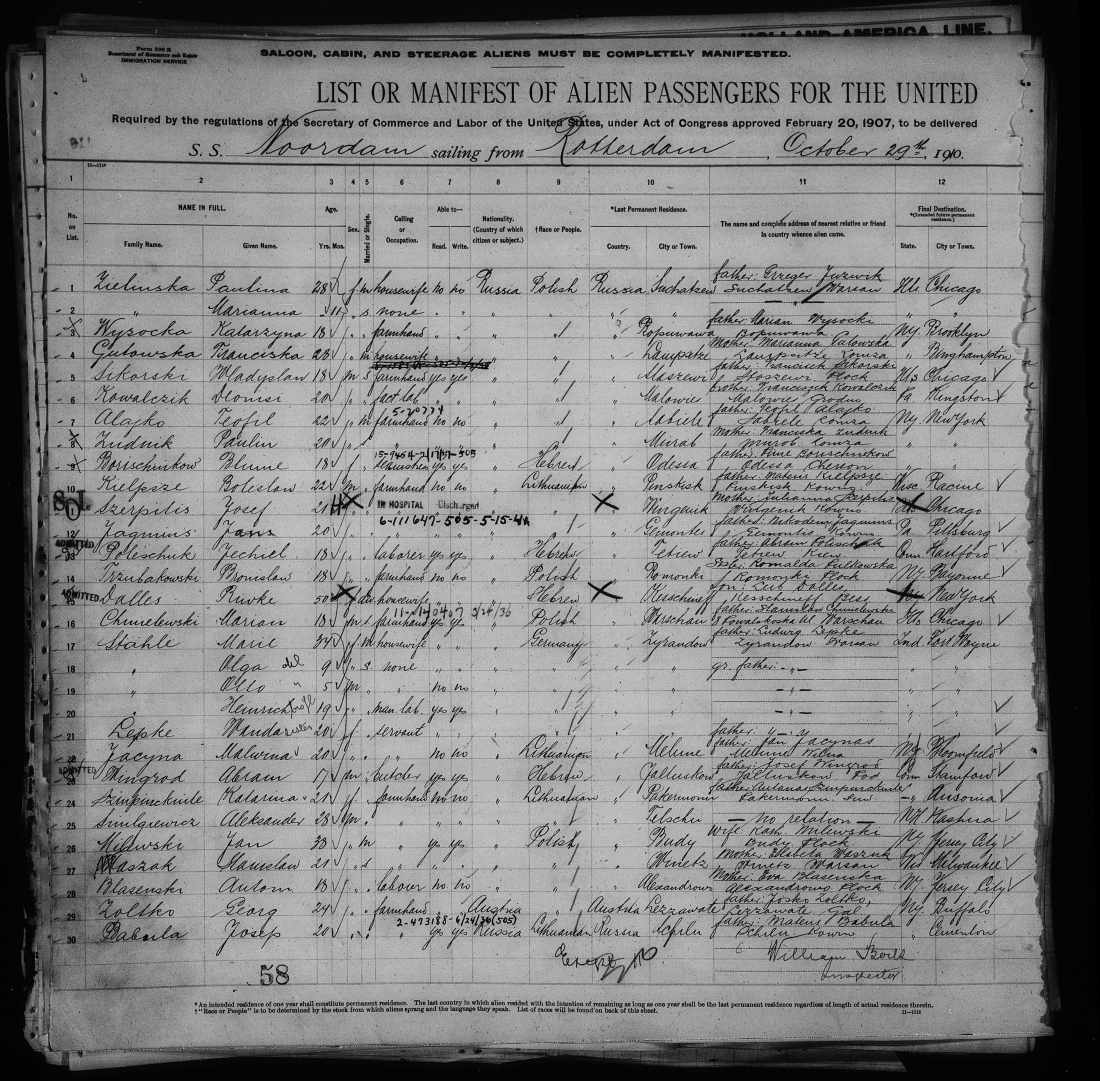 New York Passenger Arrival Lists (Ellis Island), 1892-1924 Teofil Alajko 1910